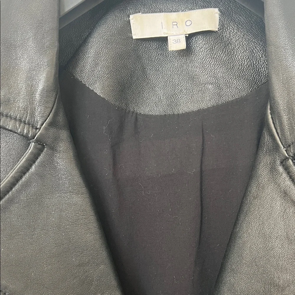 IRO Black Leather Jacket with Silver Accents - Picture 4 of 13